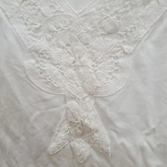 Ann Taylor LOFT Women's White Super Soft 100% Modal Crochet Neck Tank Top Size S - Picture 2 of 5